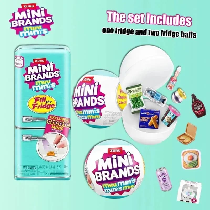 ZURU Mini refrigerator set mini brand ball series mysterious surprise box doll house toy decoration gift