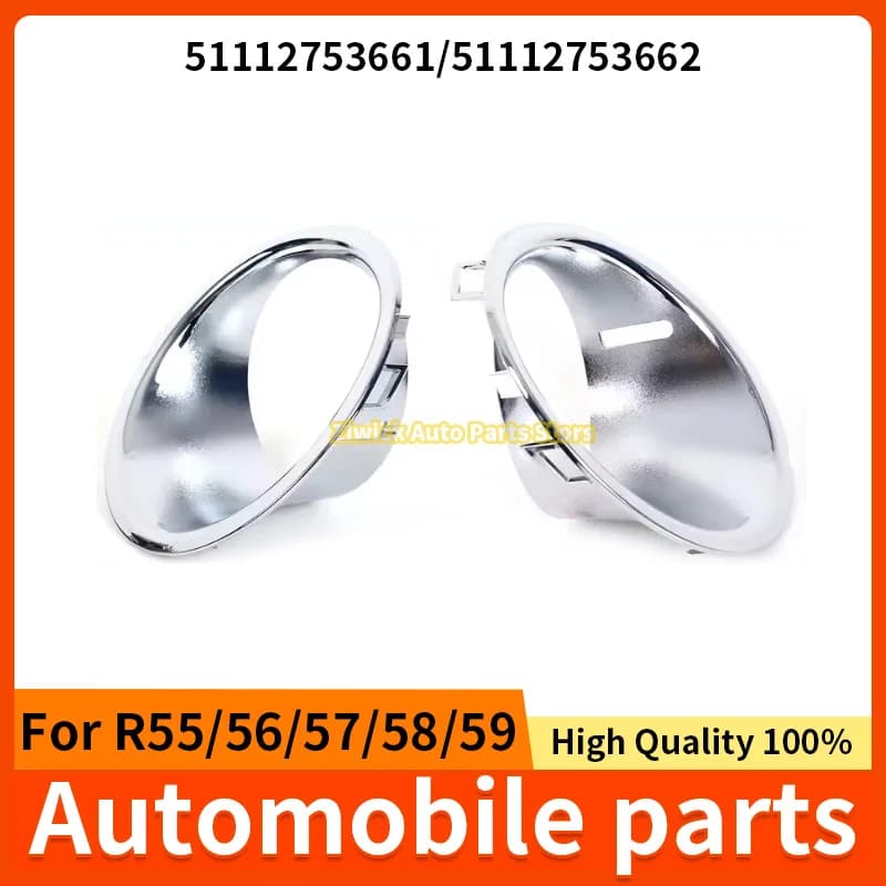 Left / Right 51112753661 / 51112753662 Front Fog Light Lamp Chrome Trim Ring Cover For BMW Mini Cooper R55 R56 R57 R58 R59 06-10