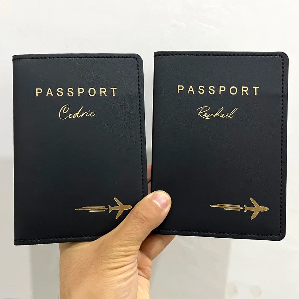 Copertina del libro del passaporto personalizzata da donna con nome porta carte di lusso copertina del documento di viaggio del passaporto