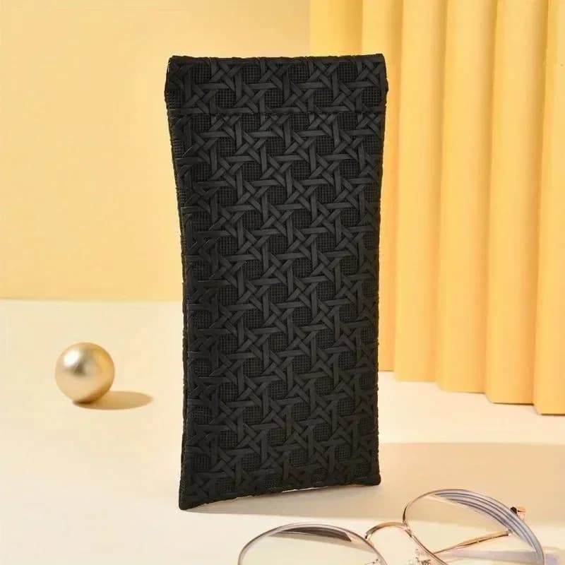 Custodia Portatile per Occhiali da Sole con Apertura a Pressione - Astuccio Morbido in Pelle Facile da Usare per Occhiali