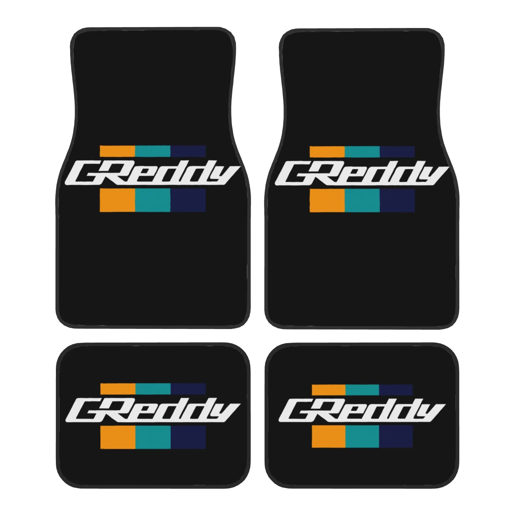 Crystal Velvet Car Floor Mats 4 Pcs Non-Slip Carpets Rugs Greddys Racing Universal Car Front Rear Carpets Foot Mats
