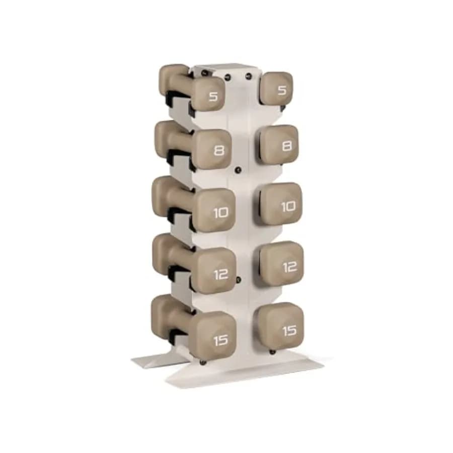 Set di manubri in neoprene Tone Fitness con supporto, pesi antiscivolo e antirotolamento per allenamenti a casa, 20 libbre, 32 libbre, 50 libbre, 60 libbre