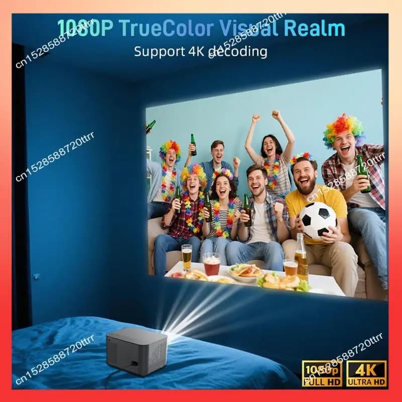 Proiettore intelligente ABNR 4K 1080P Ultra HD Messa a fuoco automatica Android 13 Wifi 6 Perfetto per cinema domestico e all'aperto Spina americana
