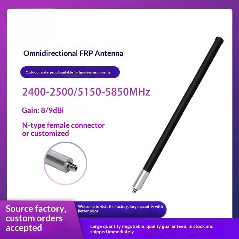 2.4G/5.8G Outdoor Omni-directional Fiberglass Antenna with N-Type Connector, High-Gain Wireless Router WiFi Antenna