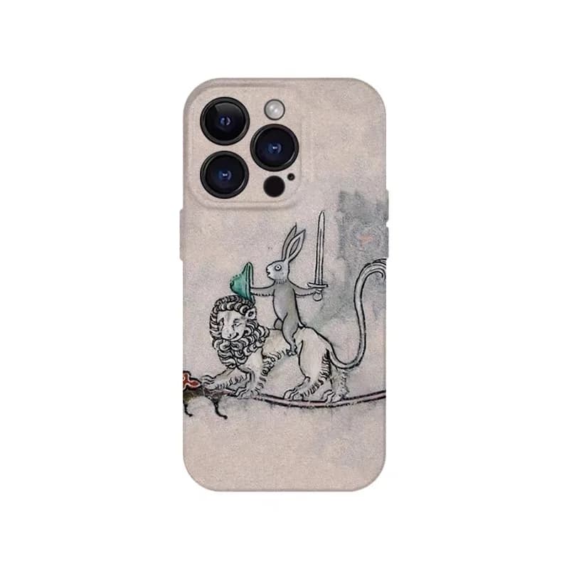 Pink Rabbit Wielding A Sword Phone Case for IPHONE 17 Air 16E 15 PROMAX 14 Plus 13 12 MINI 11 PRO 16Plus XR Acrylic Phone Cover