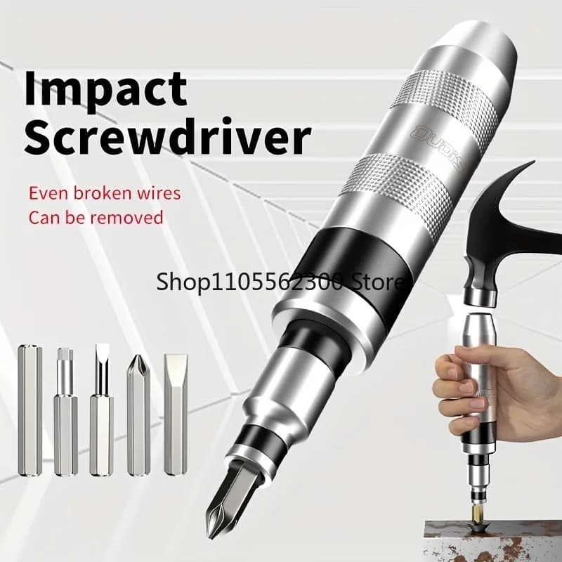 Impact Screws Set for Heavy Duty Works - Tool Manual for Hard Screws, Auto Repairs and Machinery - Chrome Steel Vanadio