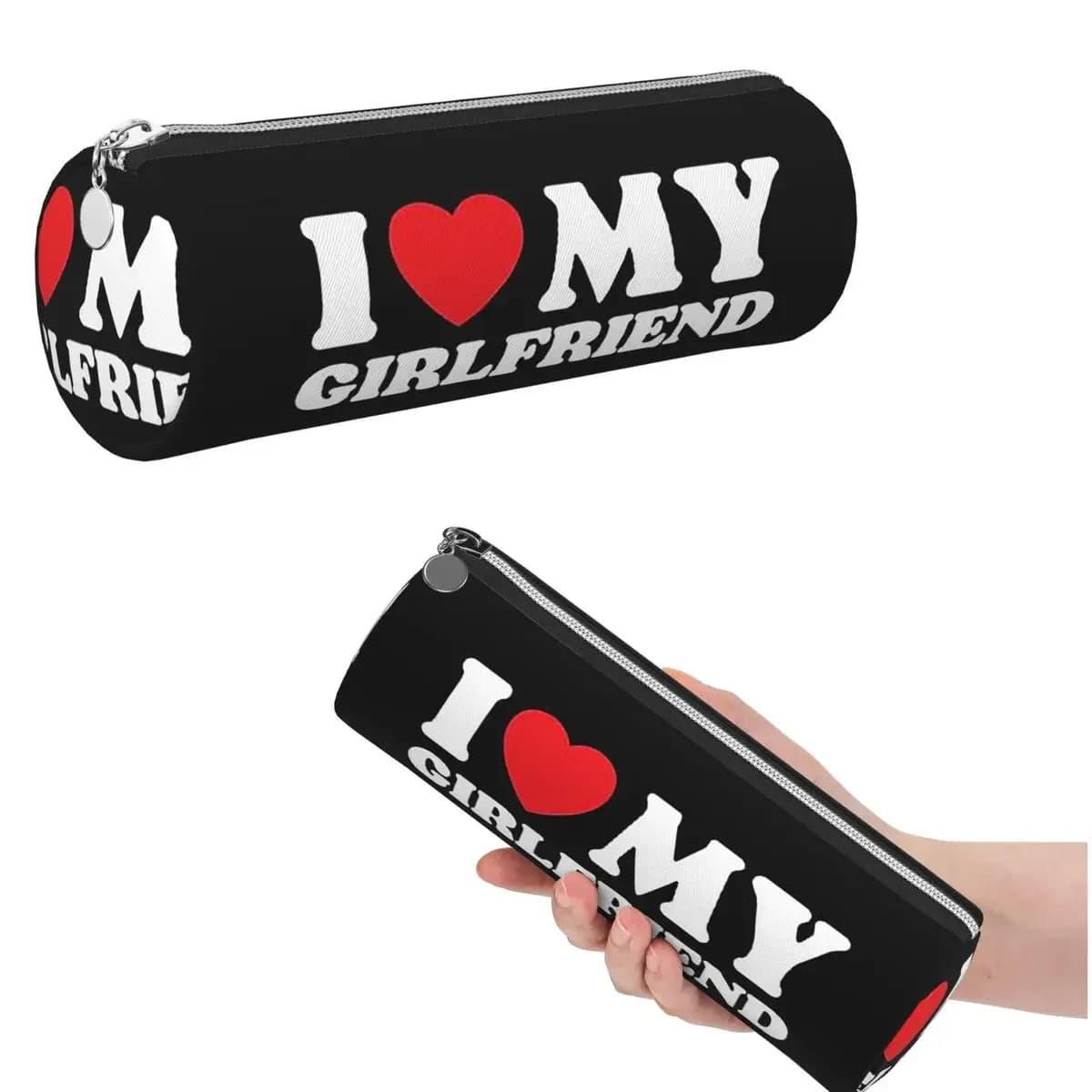 I Love My Girlfriend Pencil Case for Kids School Cylinder Pen Box Pencil Bag Pen Holder