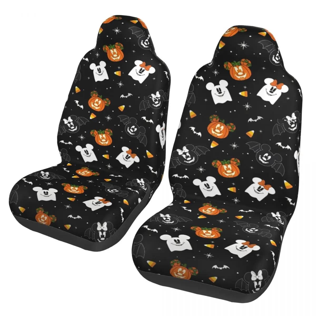 Universal Car Seat Cover Waterproof Halloween For SUV Front Back Mickey Mouse Floated Polyester Seat Protector cushion