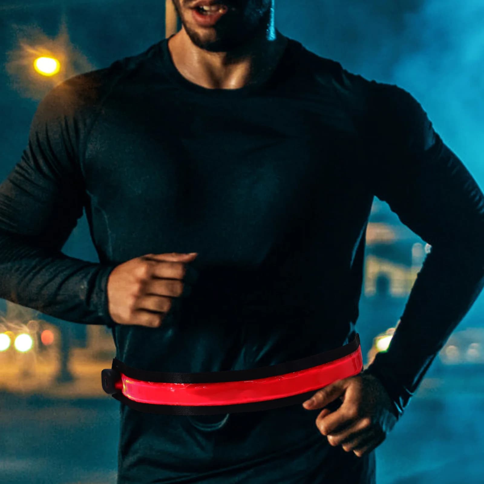 Rechargeable 2-piece LED reflective belt, night run, safety light equipment for walks, jogging, dogs, outdoor walks