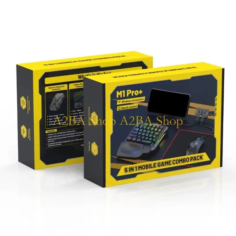 A2BA Wireless Mobile Keyboard Mouse Converter For Phone Gaming Quick Portable Travel Friendly