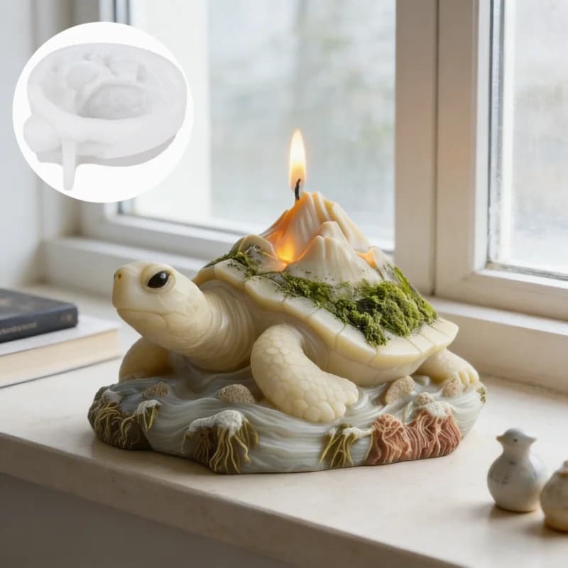 Stampo in silicone per candele a forma di tartaruga marina, stampo riutilizzabile per resina, argilla e gesso, stampo fai da te per candele profumate fatte a mano