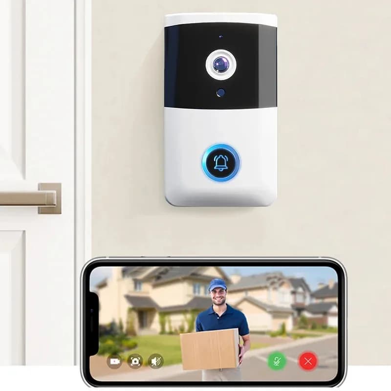 Campanello senza fili Telecamera Wifi Visione notturna IR Audio bidirezionale Citofono Video Campanello intelligente per sistema di allarme di sicurezza domestica