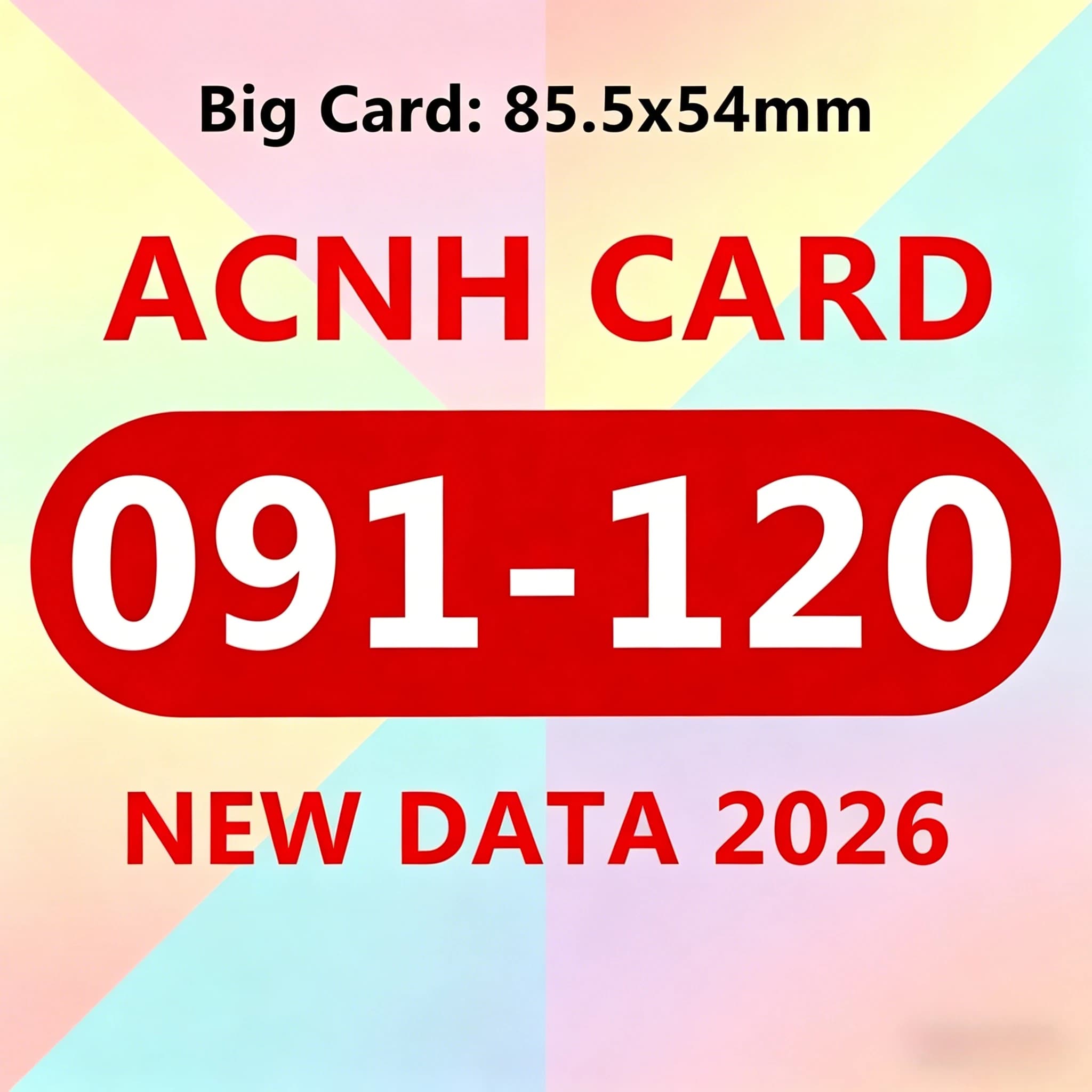 ACNH Card NFC Efficient Game Chips 091-120 Fashionable Graphic Layout Solid Structure Easy to Hold and Play Anytime 85.5x54mm
