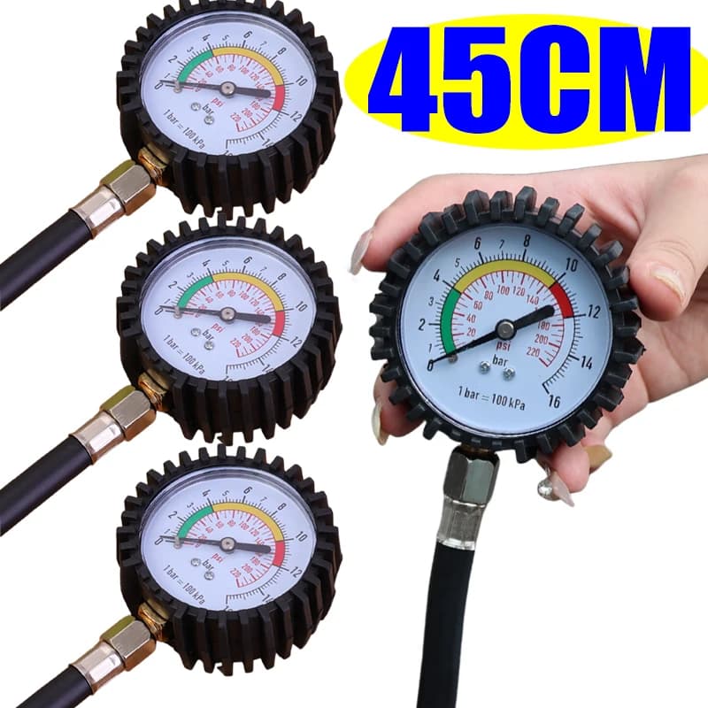1PC Multi-funzione Auto Moto Manometro Dei Pneumatici Monitor di Pressione Dei Pneumatici Tester Compressore D'aria Dial Gauge Gonfiatore Pompa Strumento