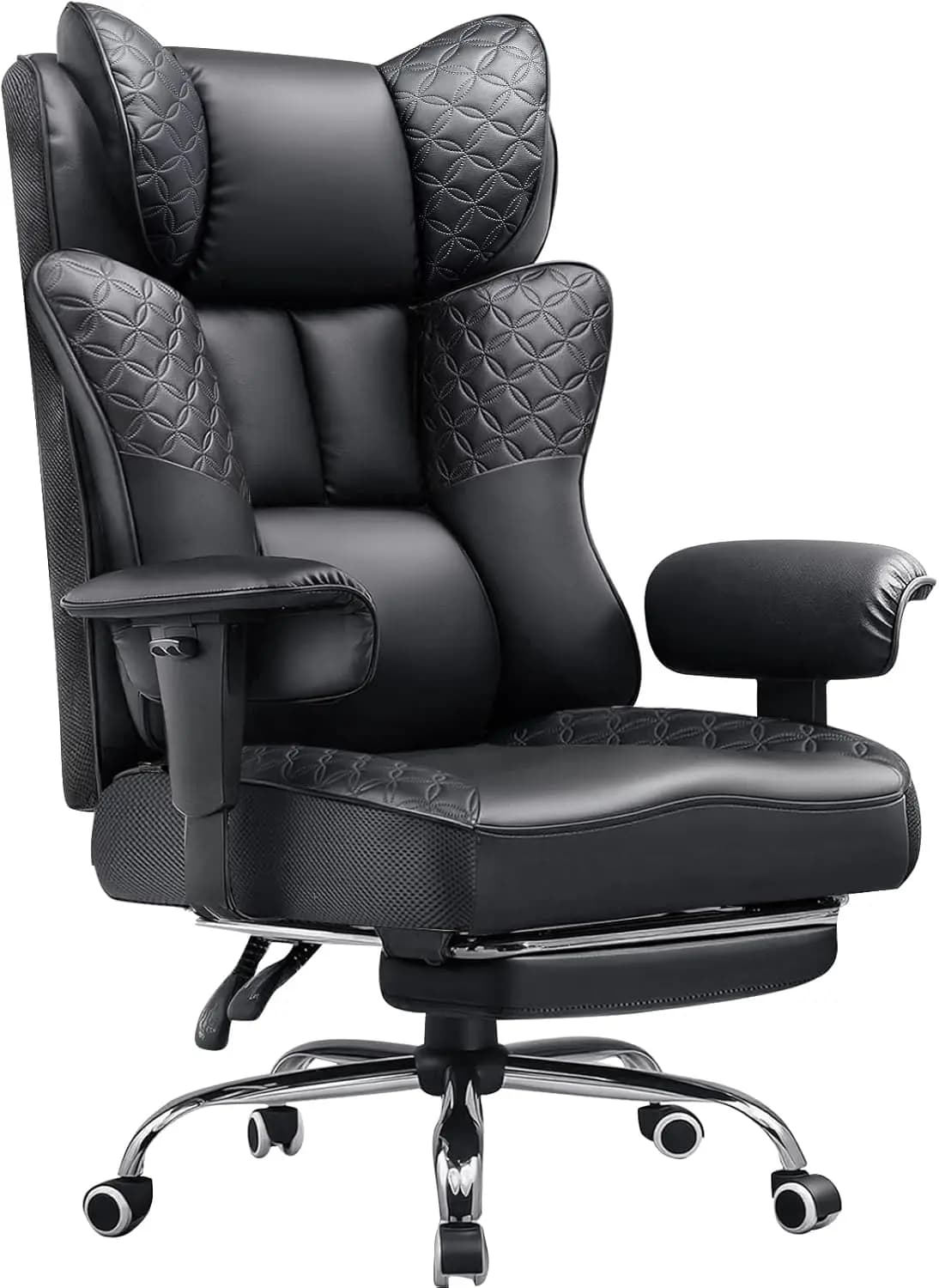 Sedia da Gaming Ergonomica con Poggiapiedi, Capacità 400 libbre, Braccioli Reclinabili Regolabili, Supporto Lombare a Molle Insacchettate