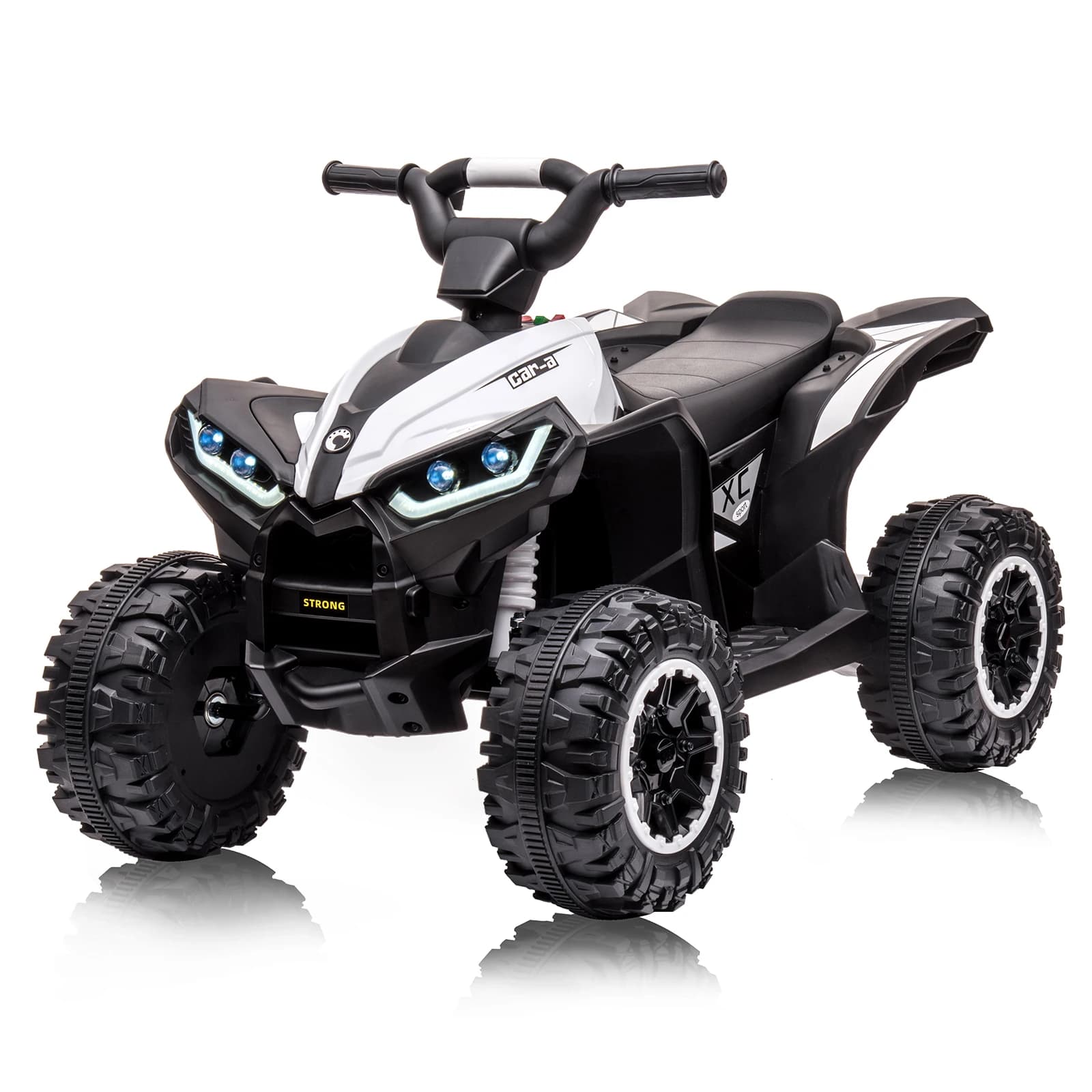 ATV Elettrico 12V per Bambini, Quad a Quattro Ruote con Doppio Motore da 35W, Telecomando, Avvio Graduale, Luci LED per Bambini Piccoli