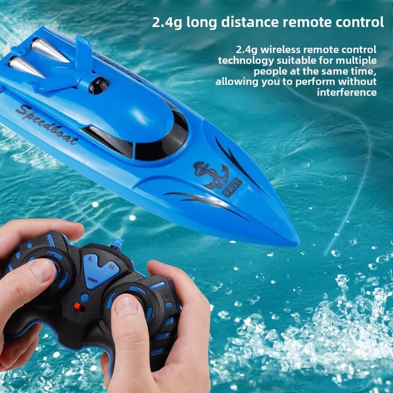 Remote Control Speedboat Racing RC Boat High Speed Radio Waterproof Rechargeable Electronic Motorboat For Pool Game Kids Gift