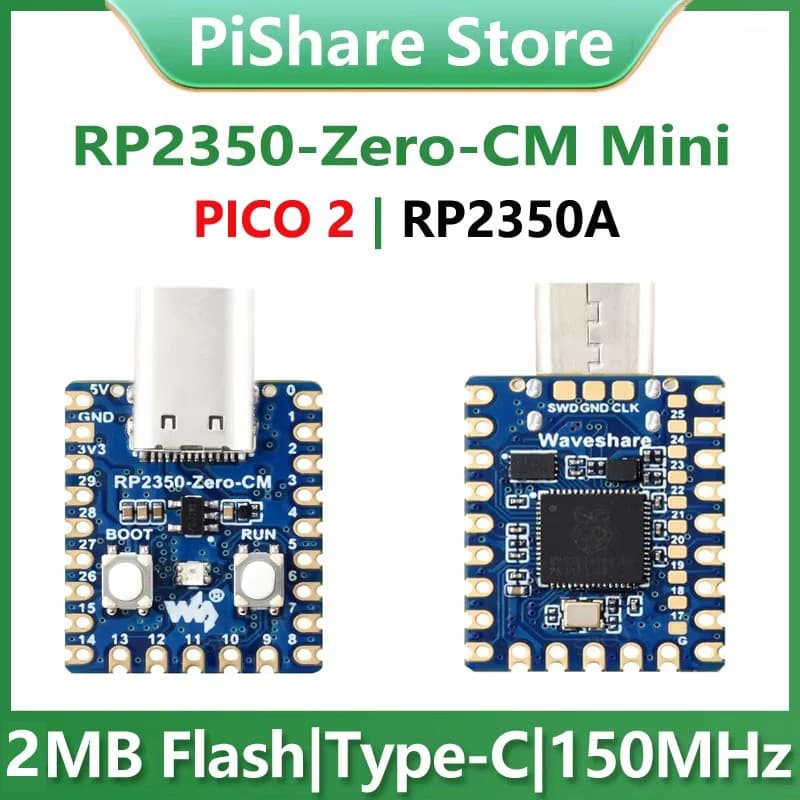 Waveshare Raspberry Pi Pico 2 RP2350A Zero-CM Mini Development Board Dual-core And Dual-architecture