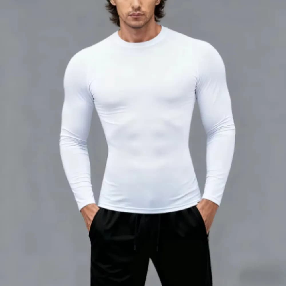 Maglietta da Corsa Uomo 2026 a Maniche Lunghe, Asciugatura Rapida, Compressione, per Bodybuilding, Fitness, Palestra, Rashguard
