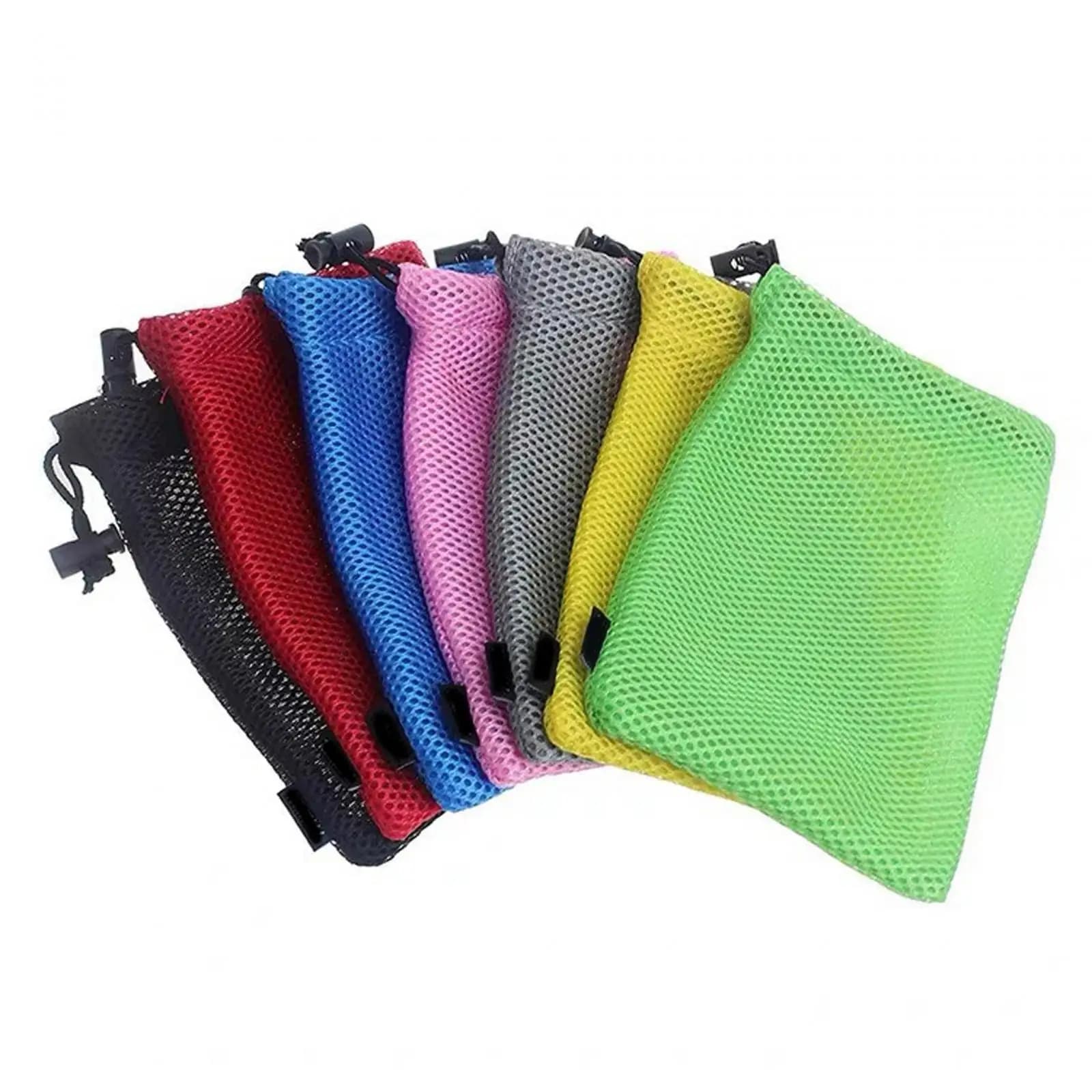 4x Borsa a rete piccola con coulisse, sacca, borsa da palestra con coulisse, borsa in rete, borsa portaoggetti per giocattoli da spiaggia, palline da golf, campeggio