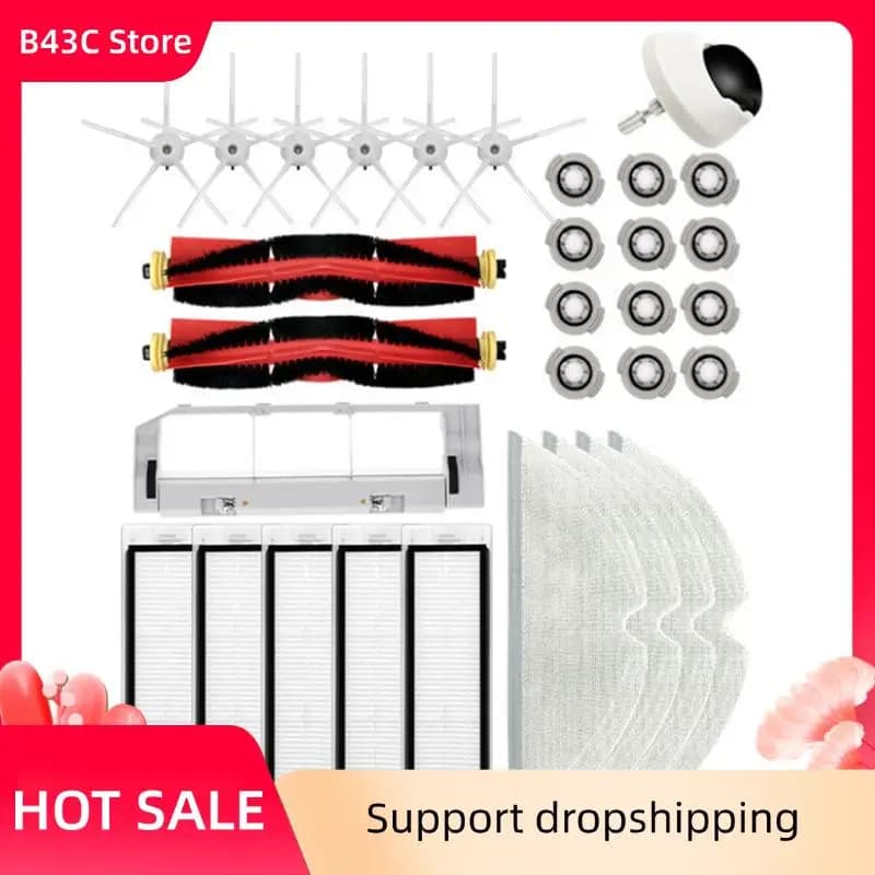 B43C Spazzola principale per aspirapolvere per Xiaomi Roborock S6/S5/S60/S65/S51/S55/T6/T7pro/E25/E35/T4/T5/S5MAX/S6pure/E4/E5