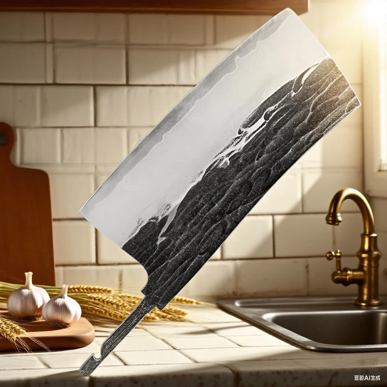 Handmade Forged Chinese Cleaver Kitchen Knife Blank Sharp High Hardness 3-layer Composite 9CR18 Steel Knives Making DIY Material