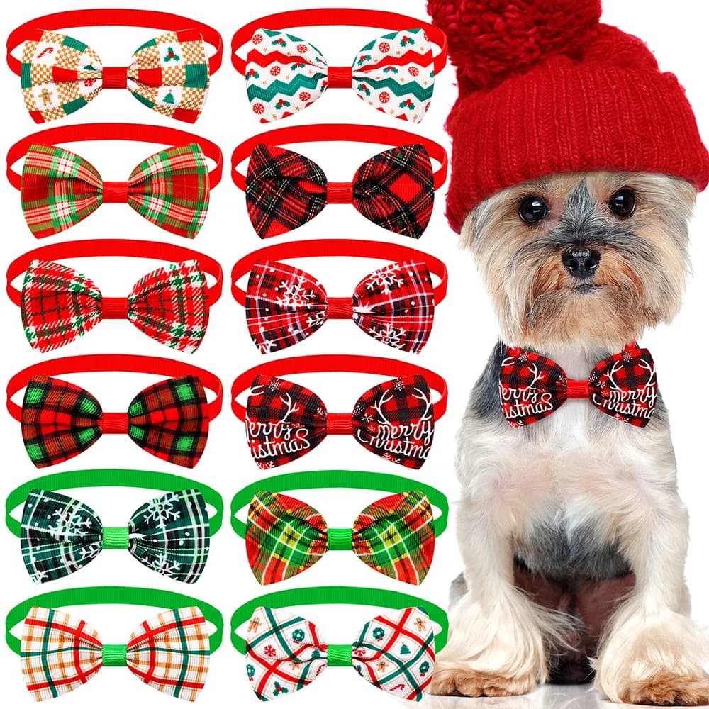 50/100 pz piccolo cane gatto papillon per natale cane archi cane natale toelettatura cane cucciolo papillon cravatte per cani forniture