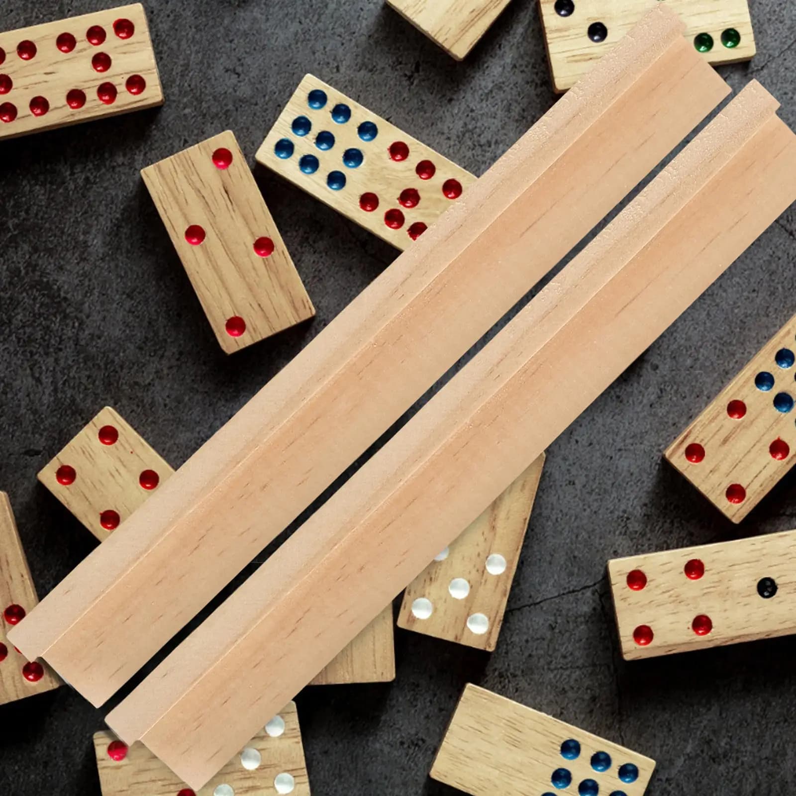 Supporto per piastrelle con base alfabetica in legno da 6 pezzi per accessori domino Vassoi per lettere per tavolo da gioco Vassoi per lettere con supporto fai-da-te