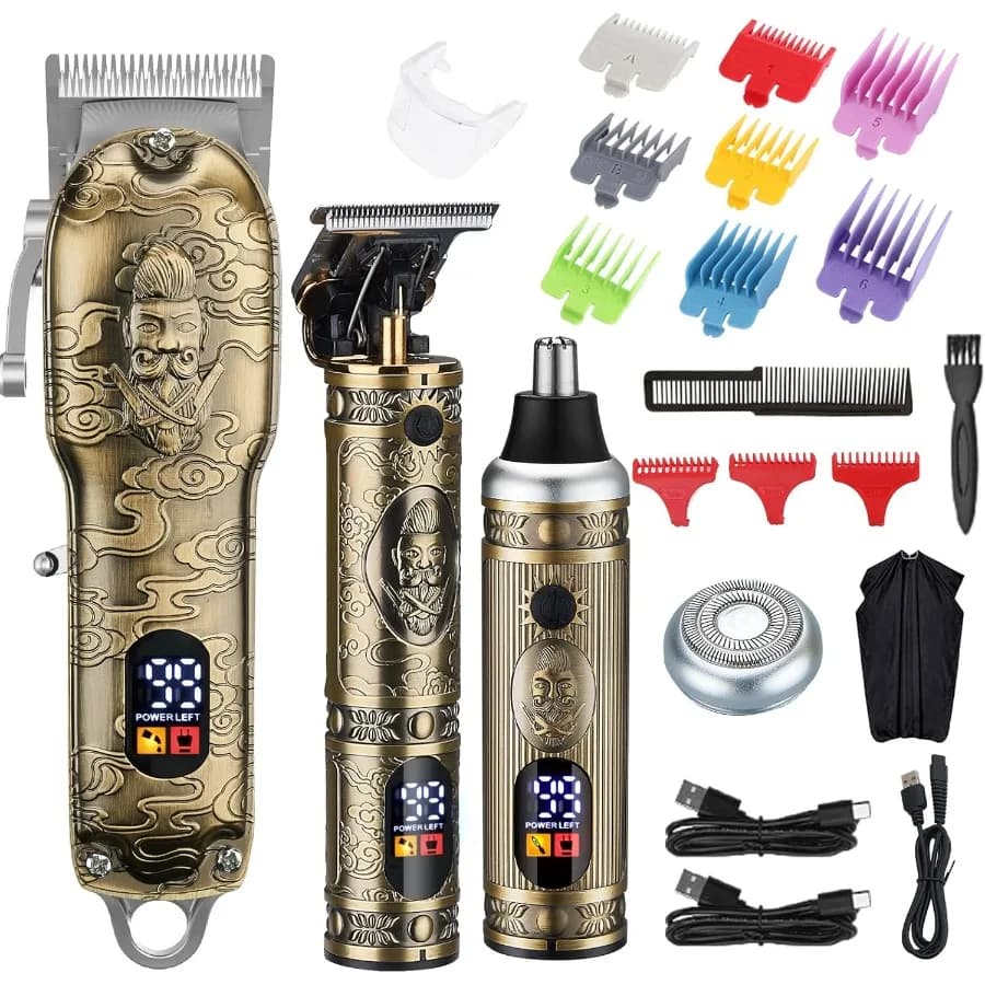 Men's Haircuts Wireless Haircut Trimmer for Beard/Nose Trimmer Professional with Rechargeable USB T-blade for Hair