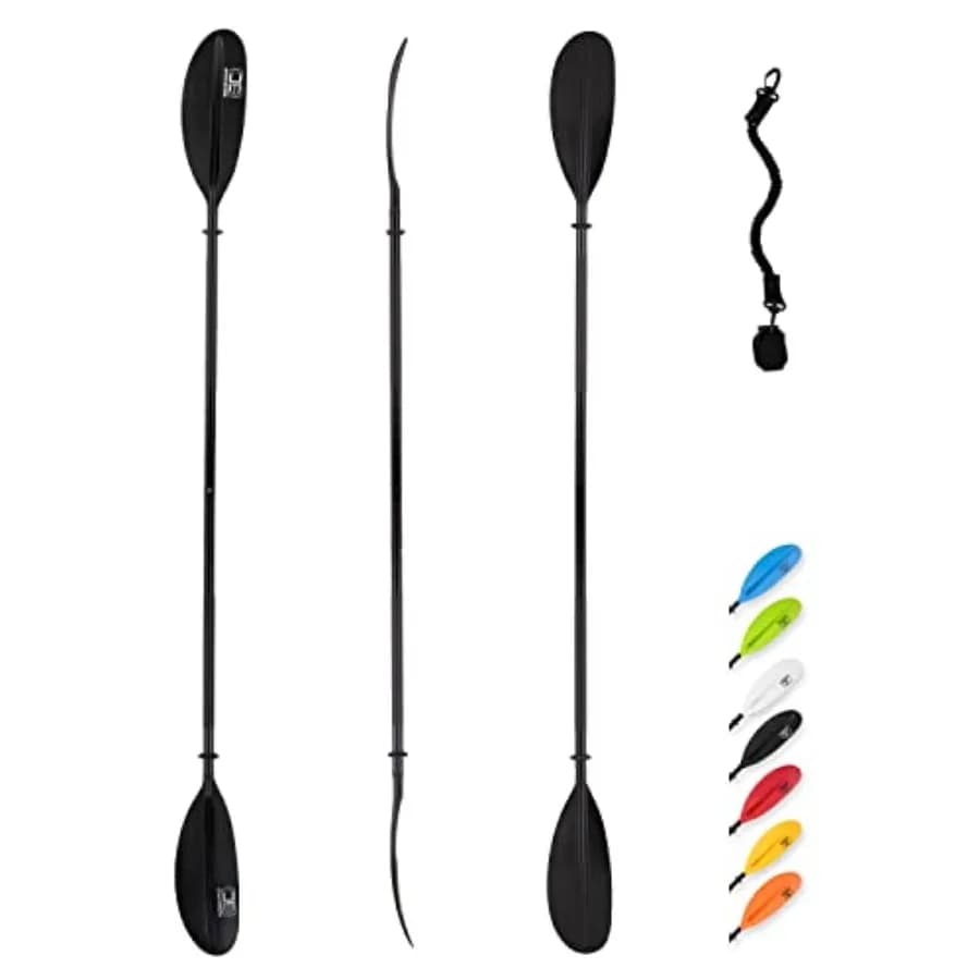 Pagaia per Kayak 86in/218cm 90.5in/230cm 95in/241cm con Asta in Lega e Laccio di Sicurezza per Kayak, Canoa e Nautica