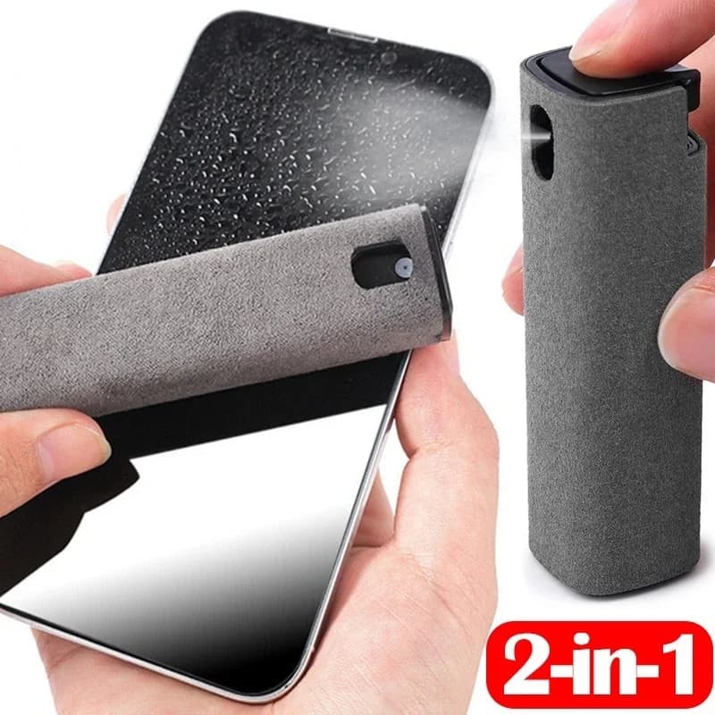 Set di flaconi spray per la pulizia dello schermo del telefono cellulare 2 in 1 Set di salviette in tessuto in microfibra per PC portatile per iPhone iPad MacBook Strumento per la pulizia dello schermo