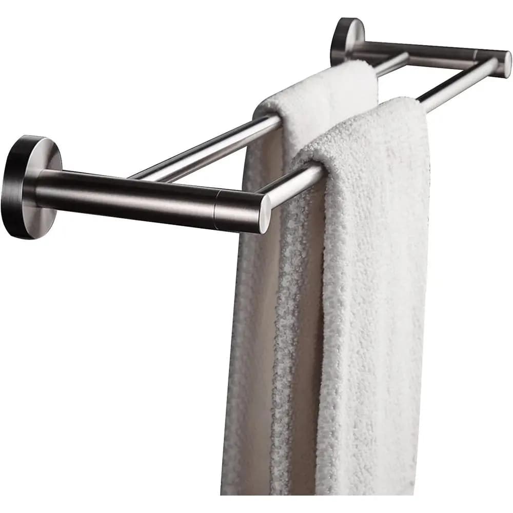 Portasciugamani doppio in acciaio inossidabile, portasciugamani multicolore da 60 cm per bagno e cucina