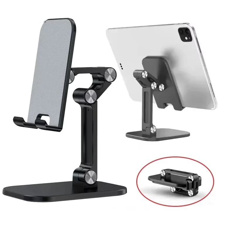 Three Sections Foldable Desk Cell Phone Holder For iPhone Samsung iPad Tablet Adjustable Flexible Desktop Mobile Bracket Stand
