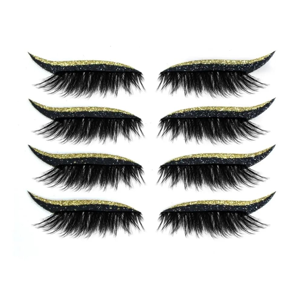 4 Paia di Patch Adesivi Riutilizzabili per Ombretto e Ciglia, Adesivi per Ciglia Autoadesivi con Eyeliner Impermeabile