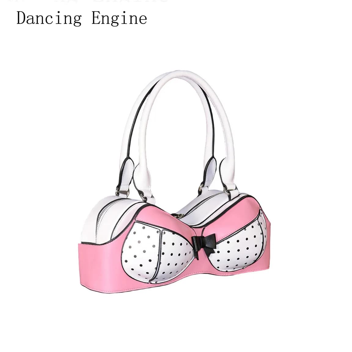 Funny Unique Bra Shaped Handbag Polka Dot Bow Purse Cool Girl Daily Street Bag Fashionable Designer Bags Woman Luxury Designer