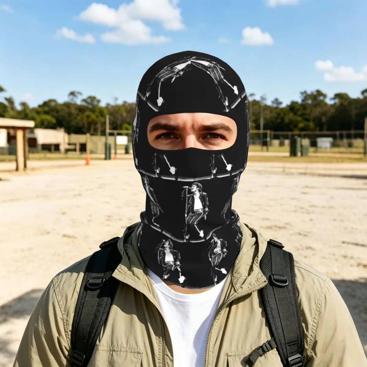 Michael Jackson Breathable Thin Balaclava Full Face Mask Sun Protection Neck Gaiter For Motorcycle Cycling Fishing Outdoor