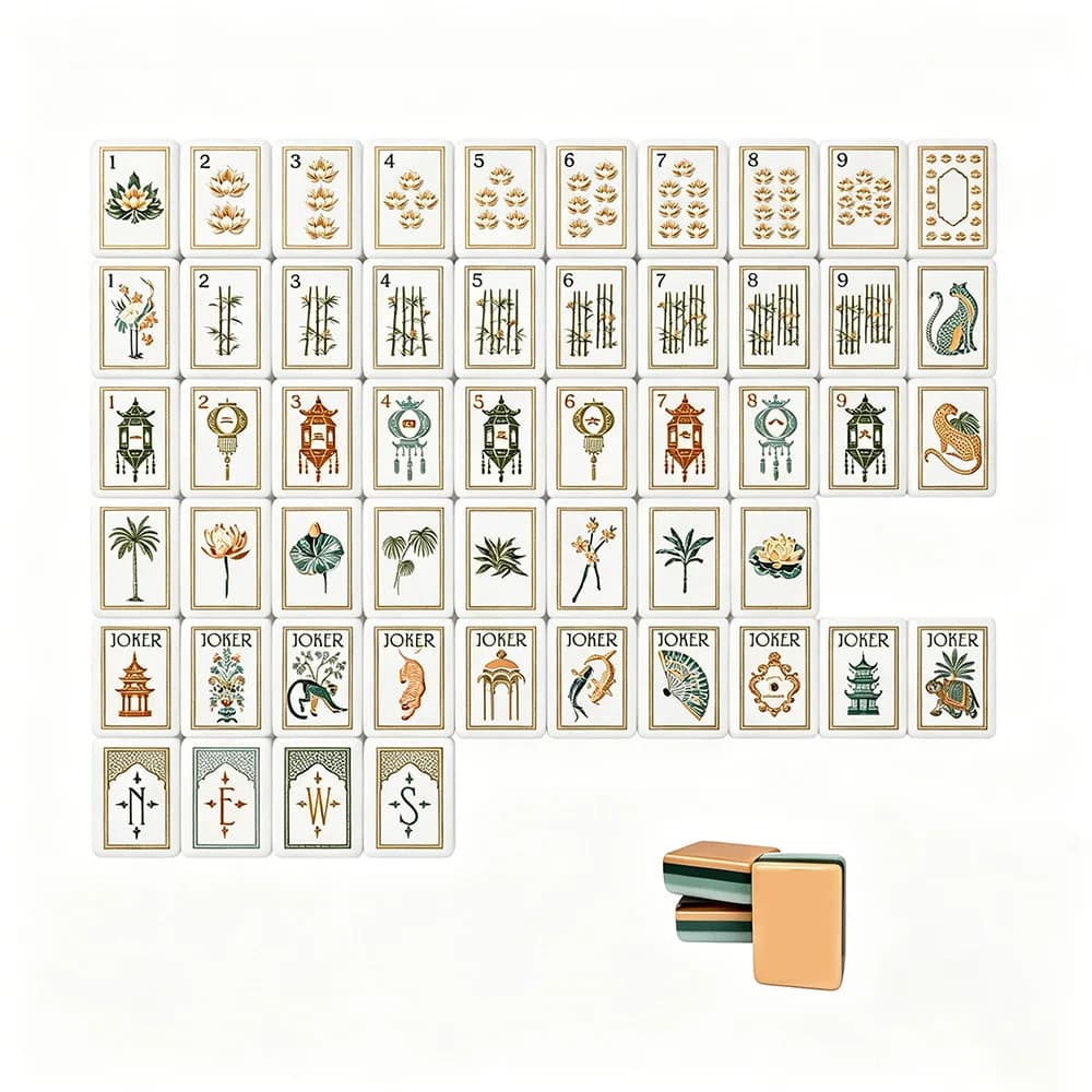 Set di Mahjong Americano di Lusso, 160 Pezzi, Tessere in Acrilico a 4 Strati, Gioco da Tavolo Portatile per Feste