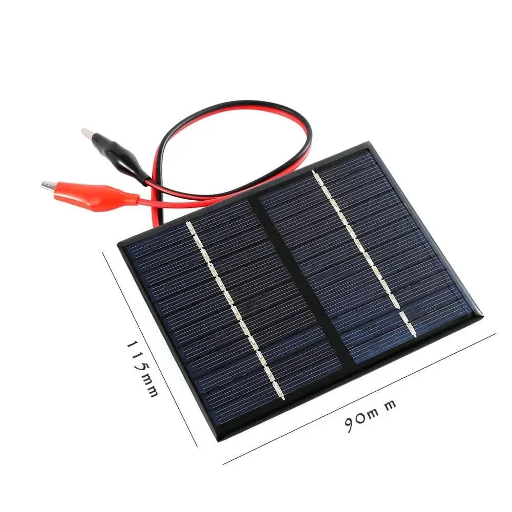10 pz 1.5 W 12 V Pannello Solare Policristallino con Morsetti a Coccodrillo per Progetti Fai da Te Kit Scientici Ricarica Piccolo Elettronico 115*90 MM