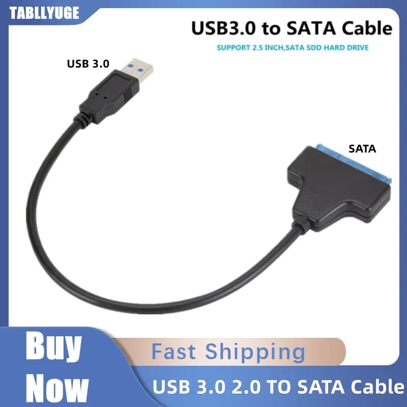 Cavo SATA USB 3.0 / 2.0 Adattatore Sata a USB 3.0 Fino a 6 Gbps Supporto HDD esterno SSD da 2,5 pollici Disco rigido Cavo Sata III a 22 pin