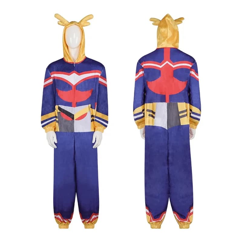 My Hero Academia All Might Cosplay Pajamas Unisex Plush Loungewear Anime Character Sleepwear for Adults Teens yy:89
