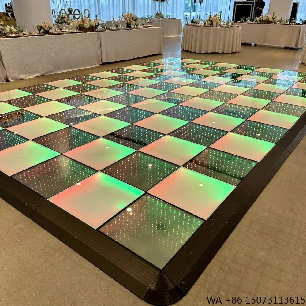 Luci DJ Interattive RGB LED 3D in Vetro Temperato IP65 Piastrelle Magnetiche per Pista da Ballo Faretti Bianchi per Discoteca