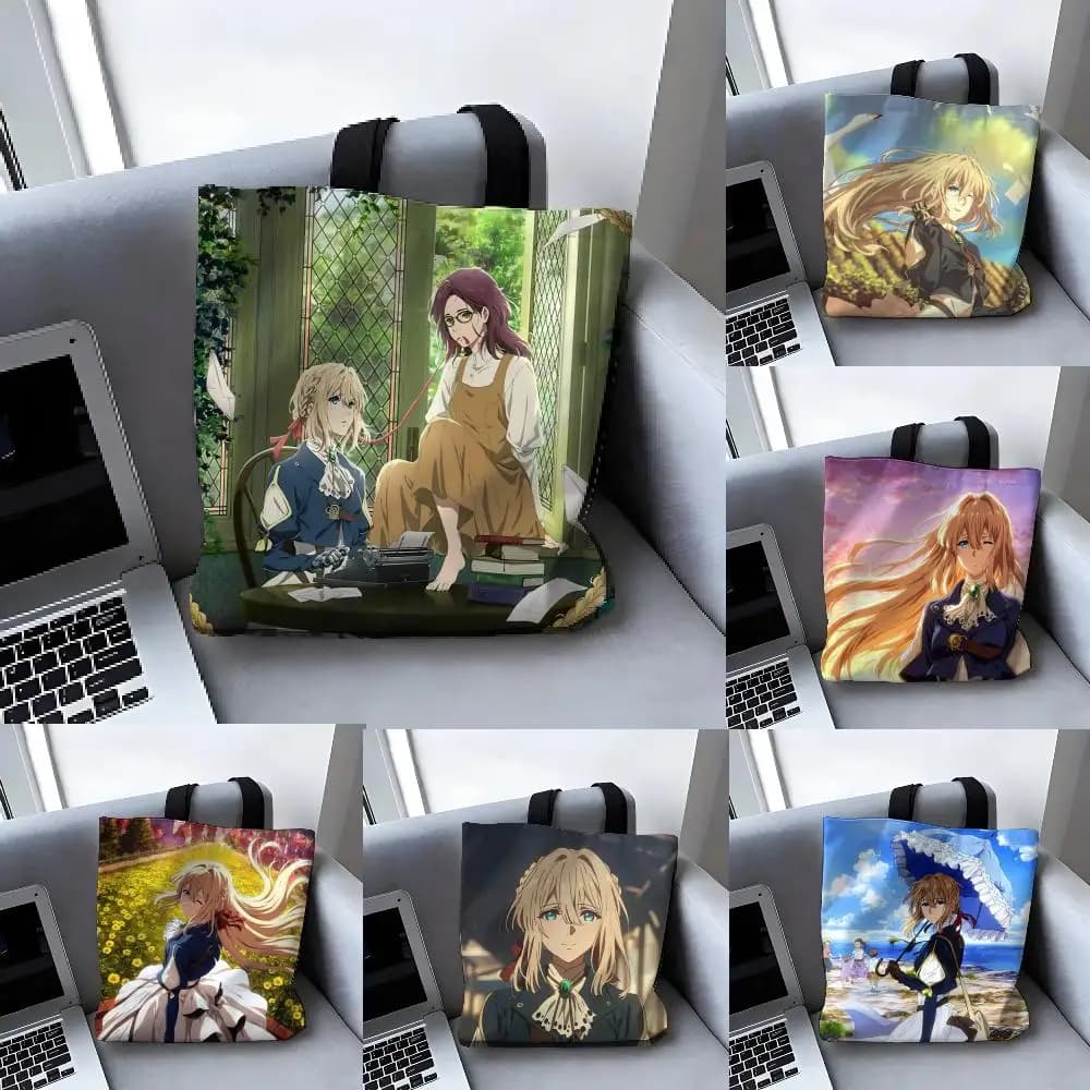 Borse portaoggetti Borsa tote in tela Borse da donna di design di grandi dimensioni Borse per la spesa V-Violet E-Evergarden