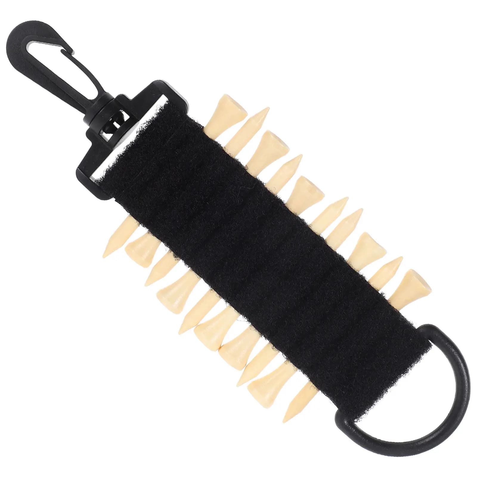 Set Porta Tee da Golf Leggero e Compatto in Plastica e Tessuto, Facile da Usare, Organizzatore per Tee da Appendere, Accessori da Golf
