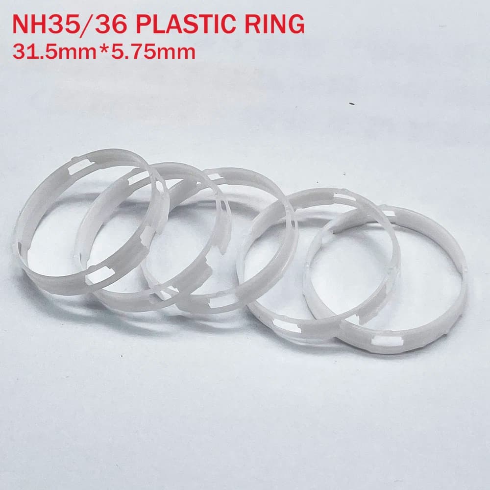 Anello interno in plastica da 5 pezzi adatto per l'installazione del movimento meccanico NH35 NH36 Parti dell'anello fisso del supporto del movimento della copertura interna della serie NH