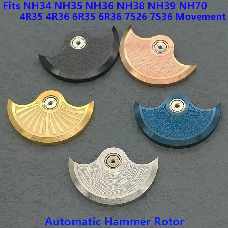 Rotore automatico del martello NH35 adatto per NH34 NH38 NH39 4R 6R 7S26 NH35 Movimento a pendolo Martello oscillante con peso NH35 Rotore automatico