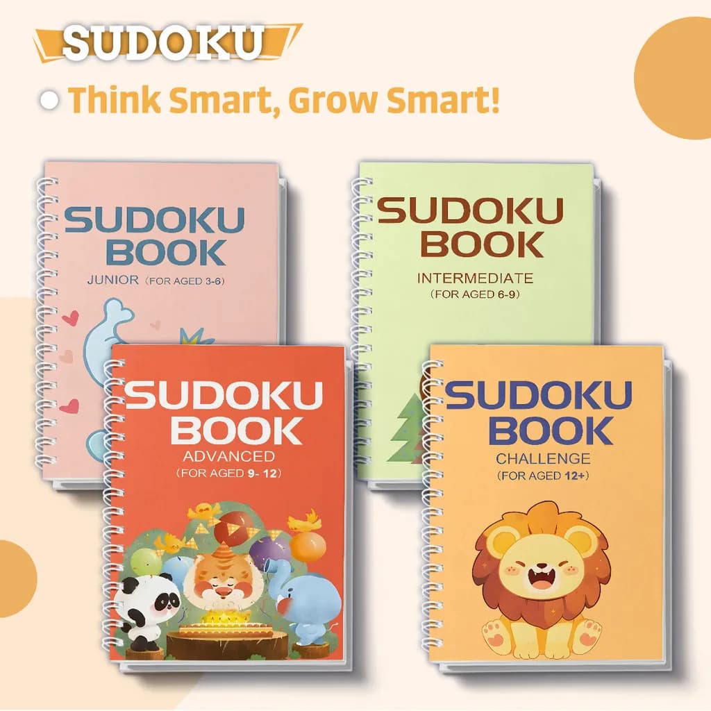 Sudoku per bambini, 22a edizione, set progressivo di 4 libri (da principiante a sfida) | Libri di puzzle Sudoku per bambini
