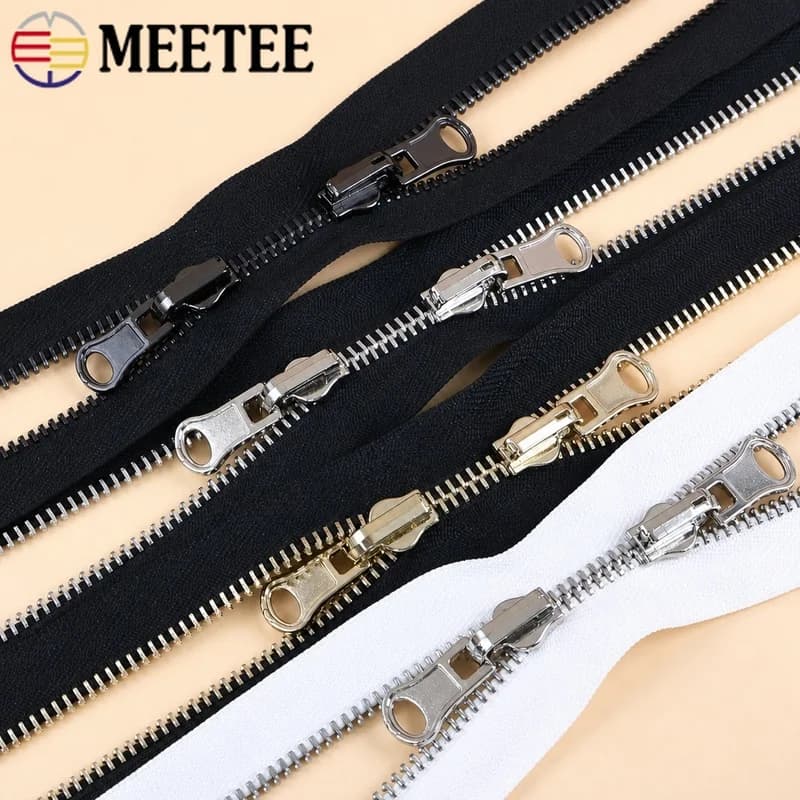 5 # 8 # Cerniera in Metallo Meetee per Cucito e Abbigliamento, 70-100cm, Apribile, Reversibile su Due Lati, Kit di Riparazione Cerniere, Accessori Fai-da-Te