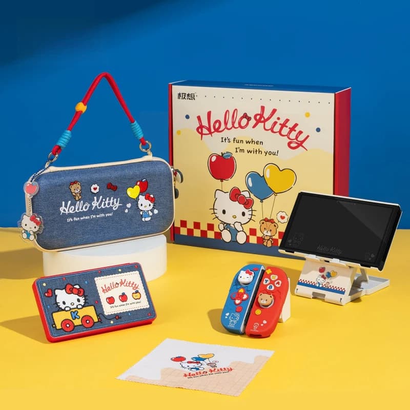 Cartoon Kt Protective Case for Nintendo Switch2/OLED Storage Bag Joystick Caps NS2 Carrying Case Kit Game Console Birthday Gift