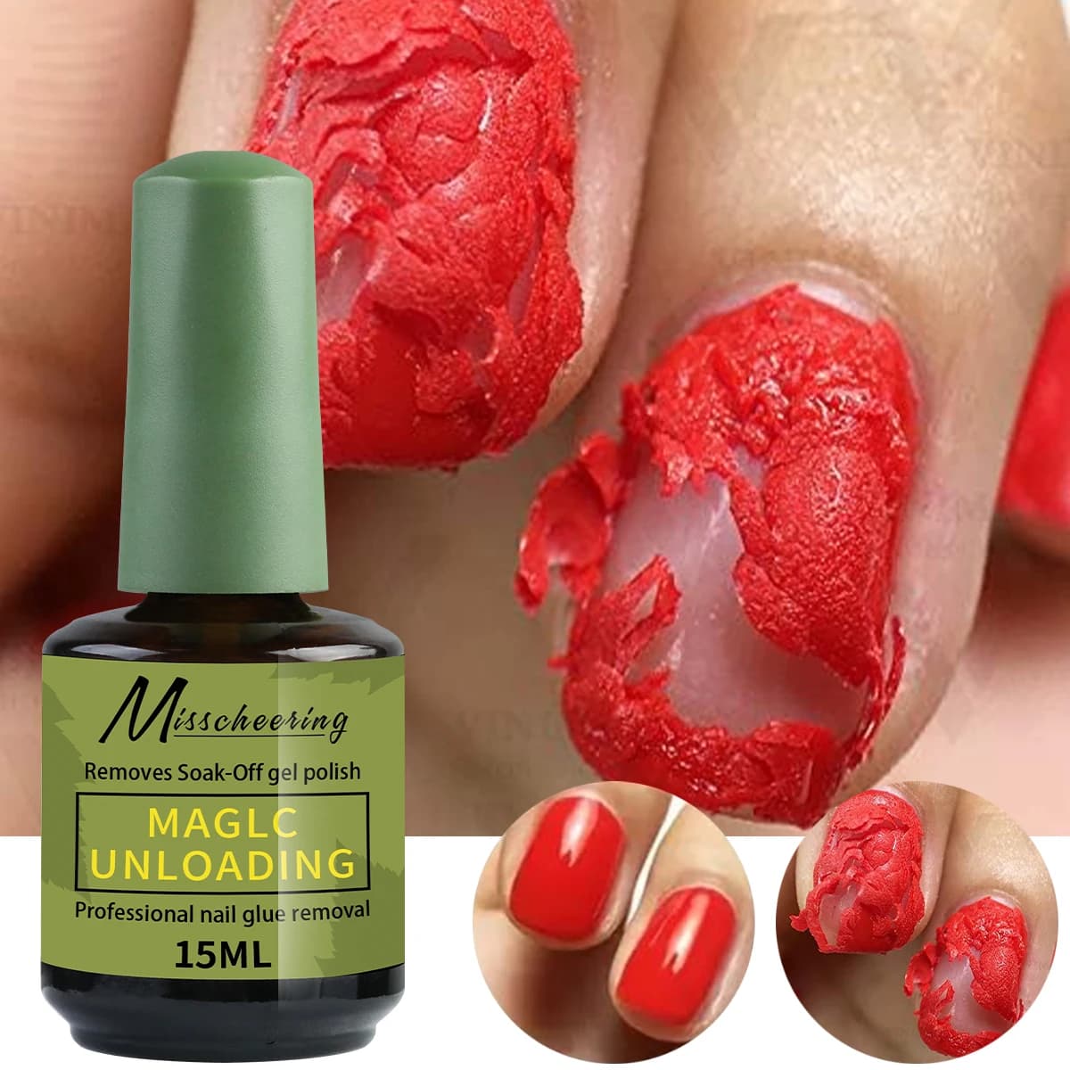 Misscheering 15ml Magic Fast Nail Polish Remover Clean UV Soak Off Semi Permanent Paint Removal Tools for Nail Art Manicure