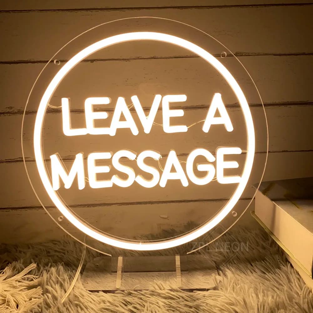 Lascia un messaggio Insegna al neon a led Decorazioni per matrimoni Decorazioni per la casa Tavolo da festa Lampada da notte a luce al neon per caffetteria Salone Ufficio Hotel